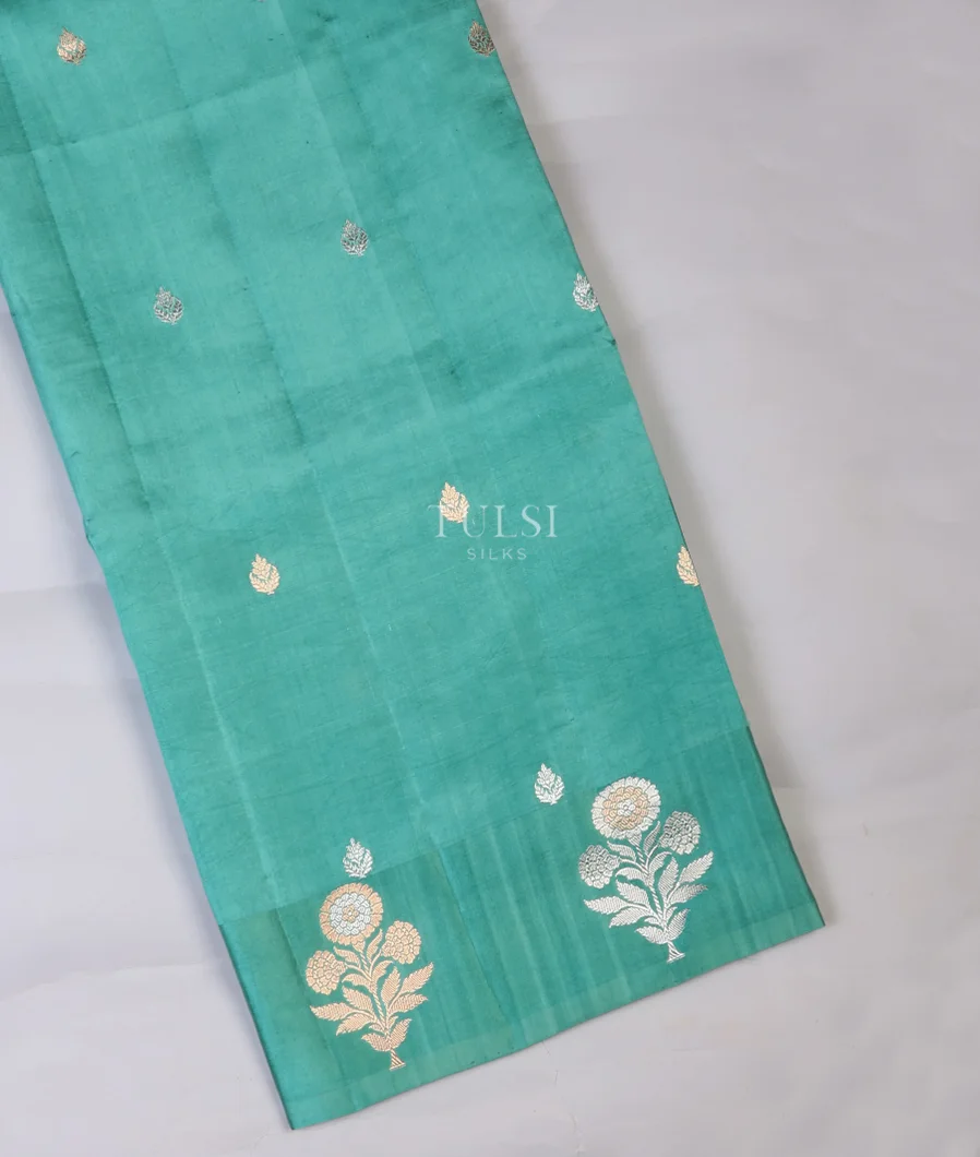 Greenish Blue Banaras Silk Saree T732280-image