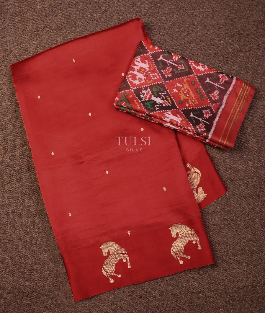 Red Banaras Silk Saree T714693-image