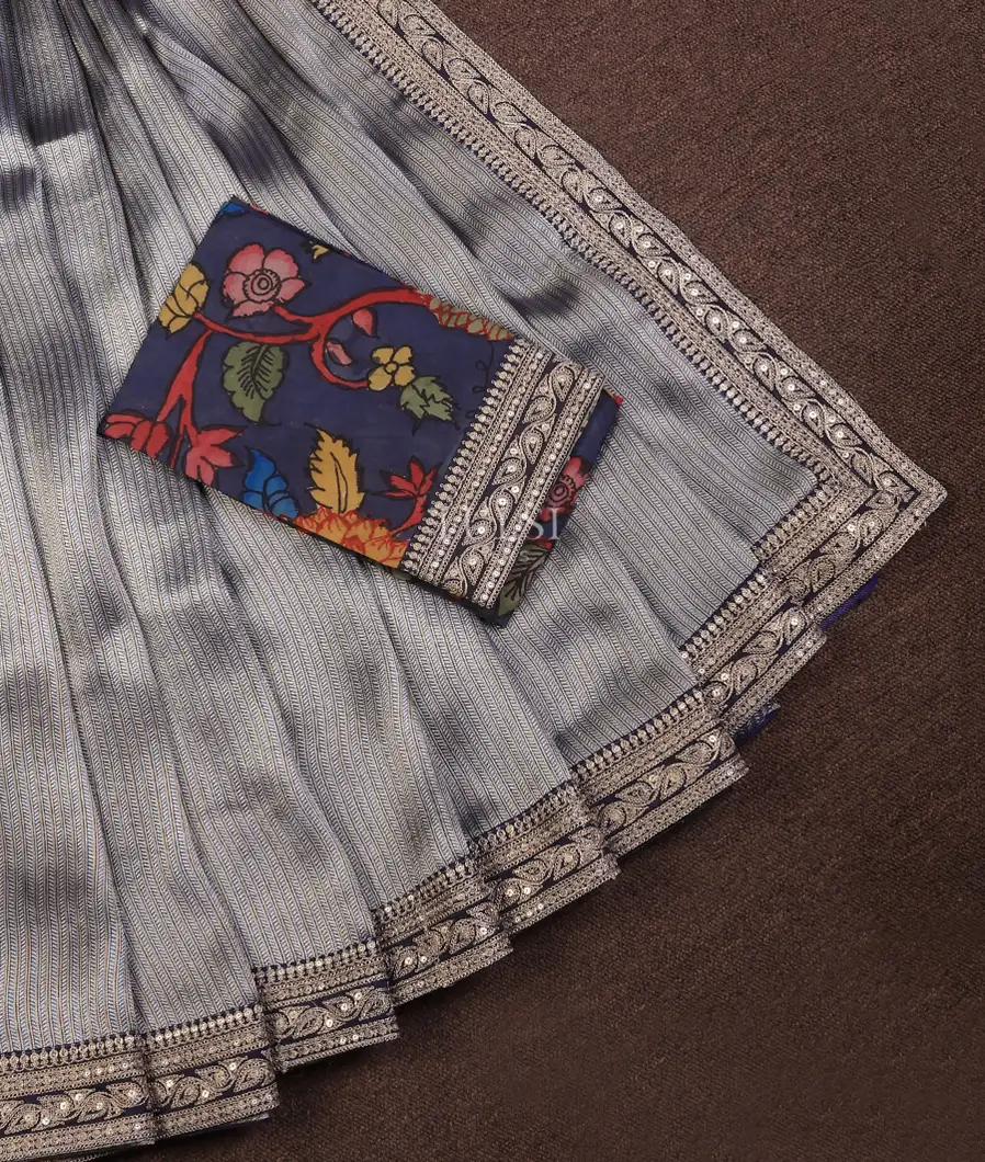 midnight-blue-art-crepe-tissue-silk-saree-with-kalamkari-blouse-t732608-t732608-b