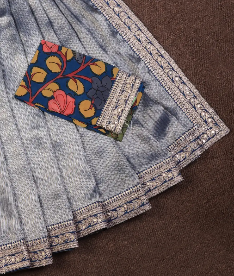 blue-art-crepe-tissue-silk-saree-with-kalamkari-blouse-t732609-t732609-b