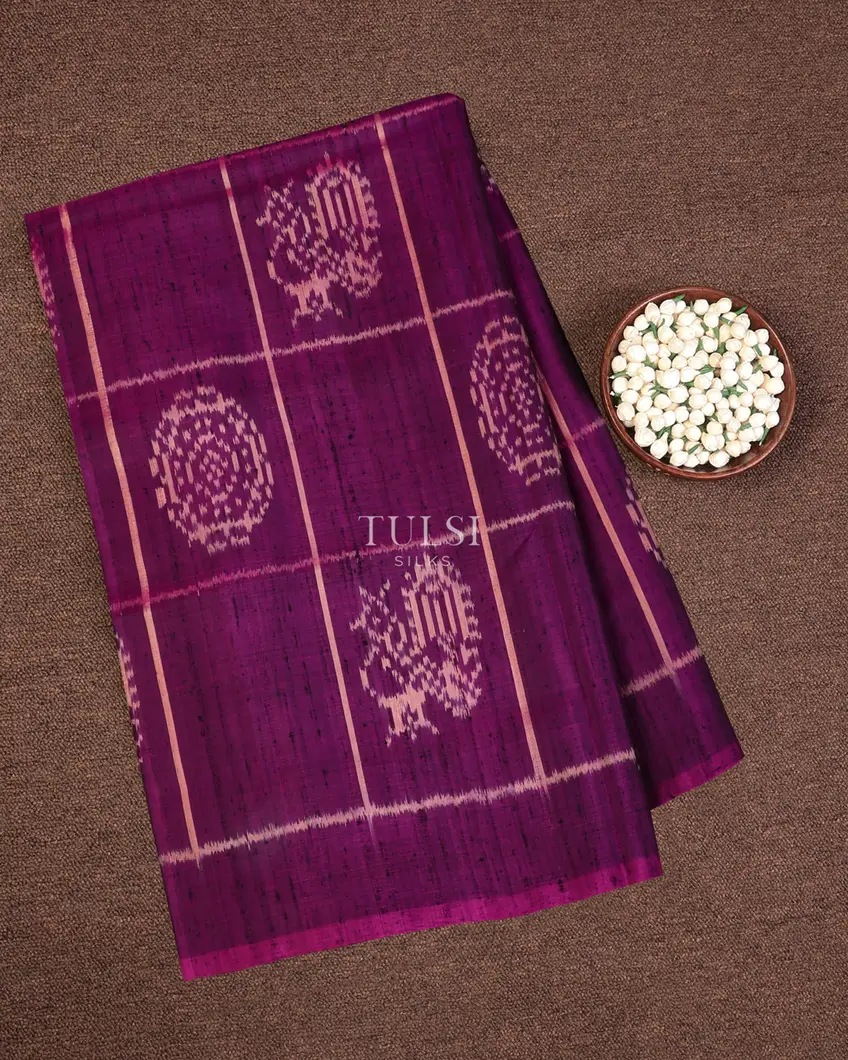 Purple Patola Silk Saree T734516 (Shipping 20 to 30 Business Days)-image