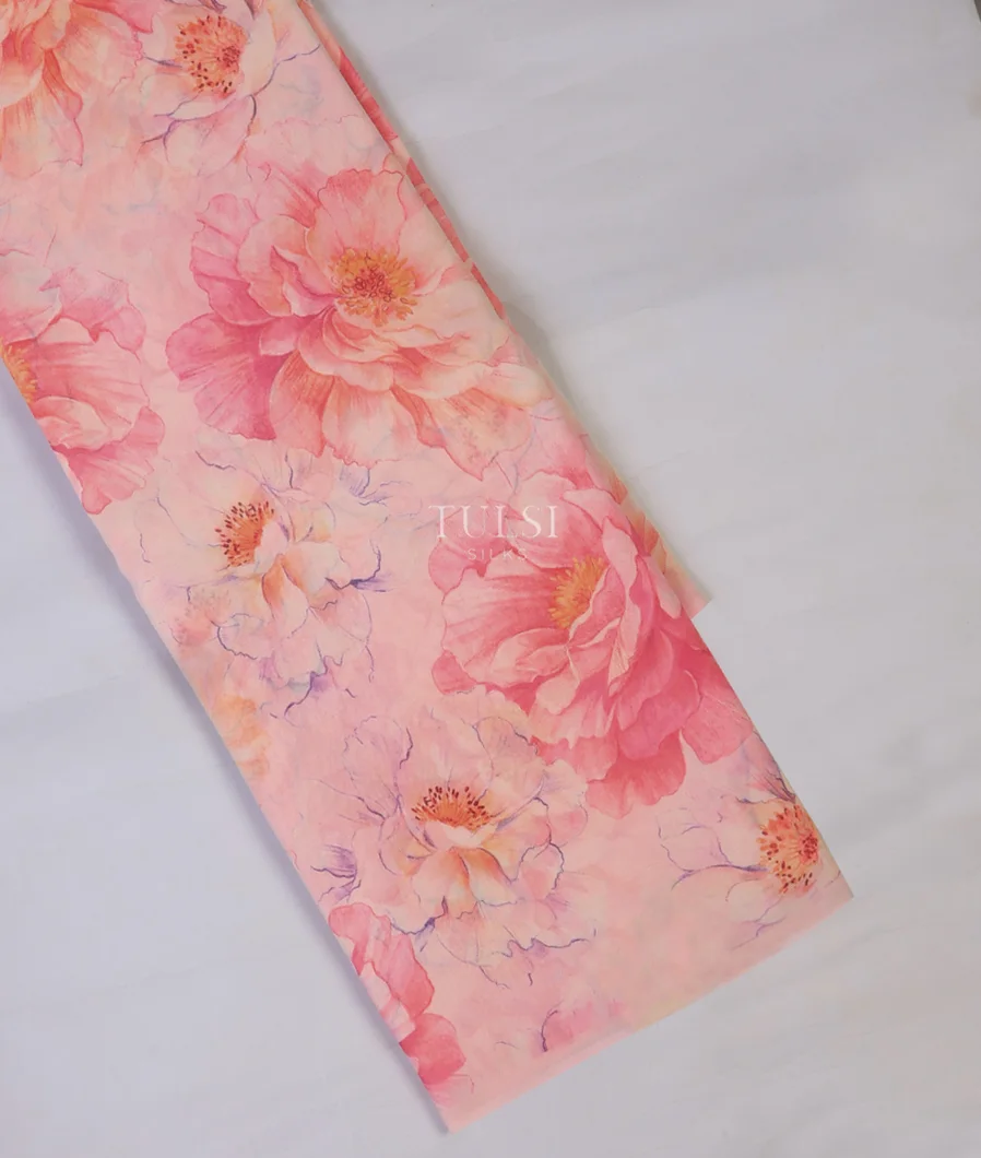 Pink Crepe Silk Saree T722515-image