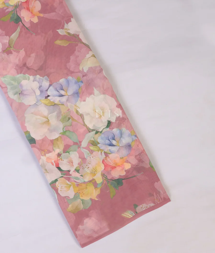 Pink Crepe Silk Saree T722522-image