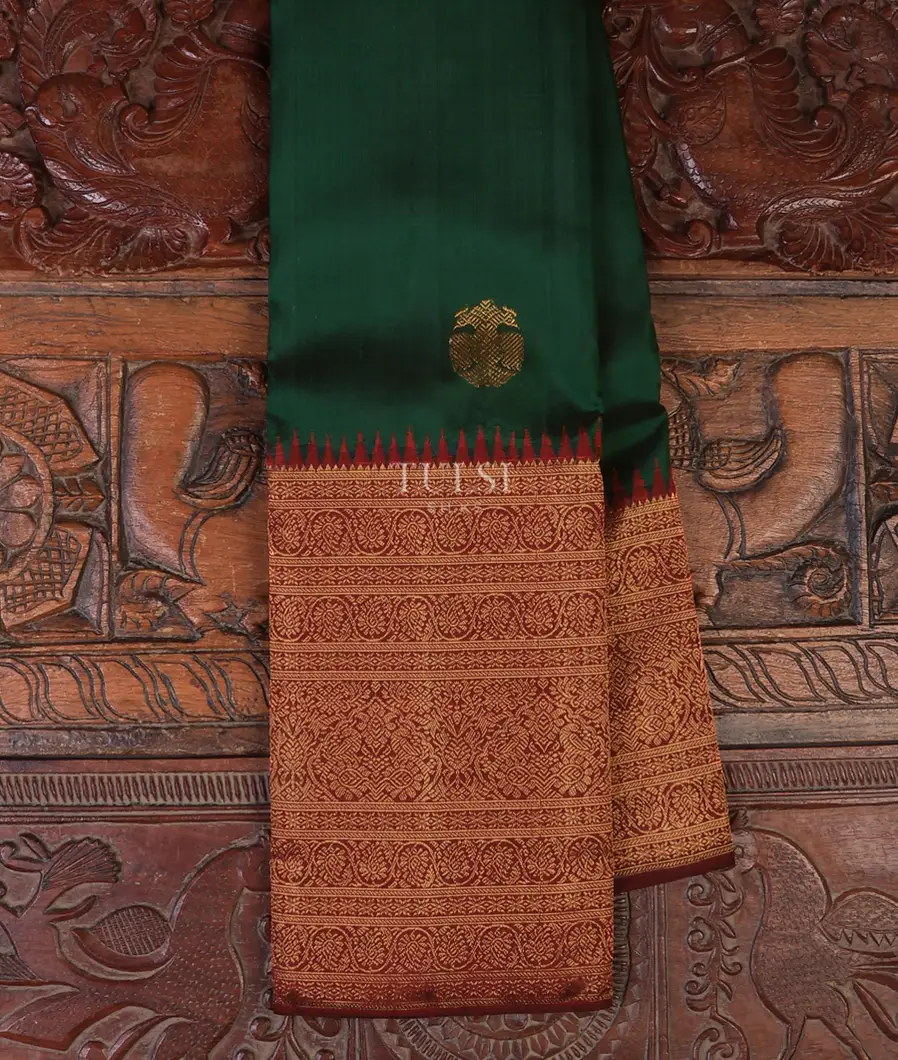 Bottle Green Kanjivaram Silk Saree T732762-image