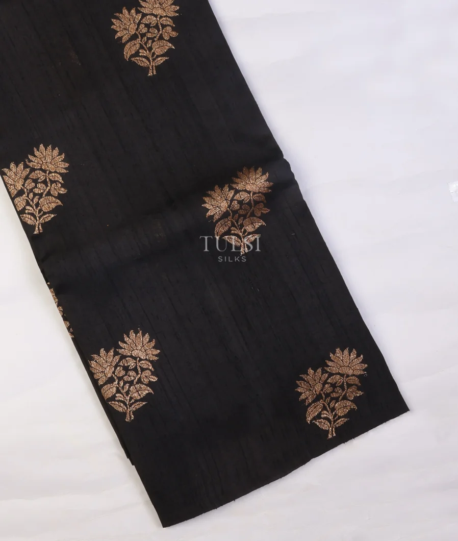 Black Banaras Tussar Saree T704404-image
