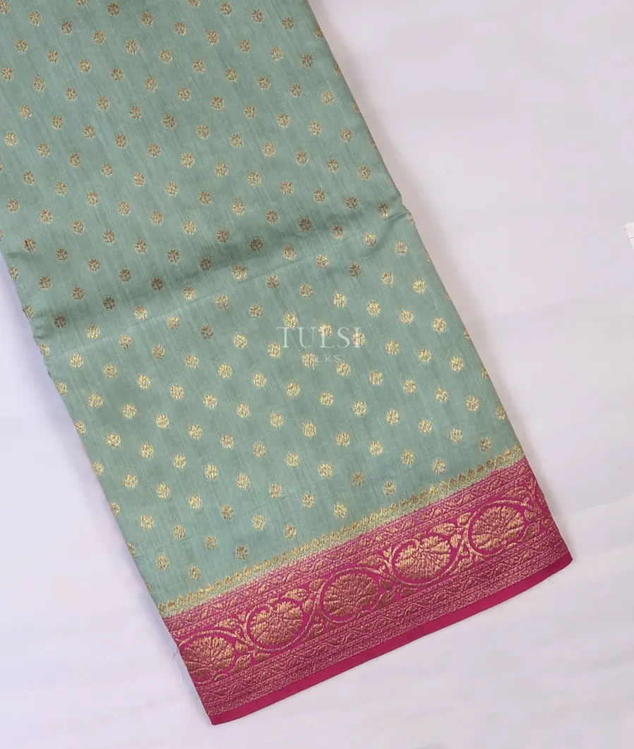 Greenish Grey Banaras Tussar Saree T724093-image
