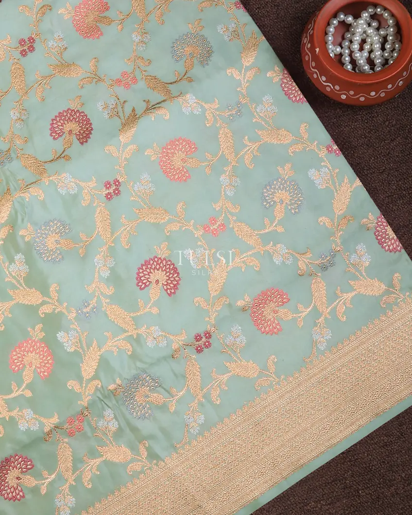 Blue Banaras Silk Saree T738207-image