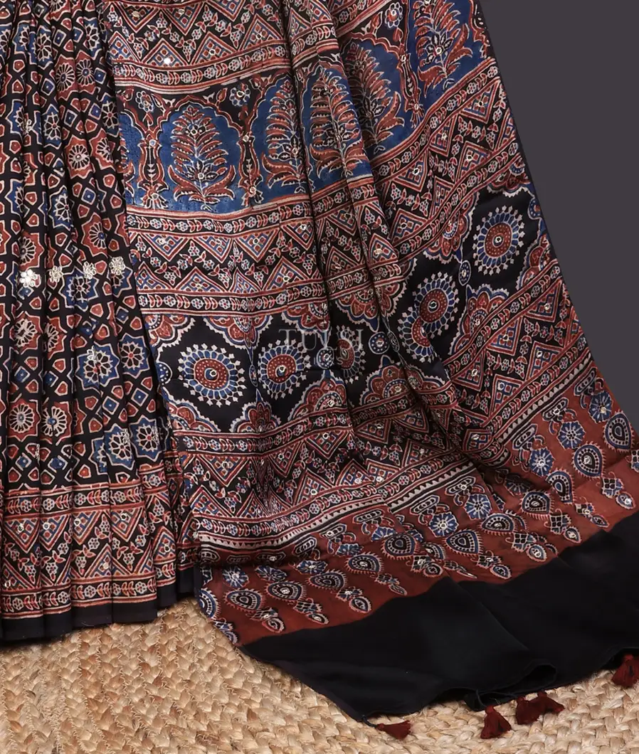 multicolour-ajrakh-printed-modal-silk-saree-t724482-t724482-b