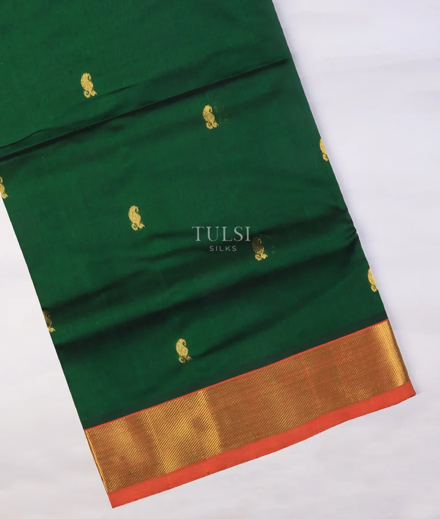 Bottle Green Silk Cotton Saree T732462-image