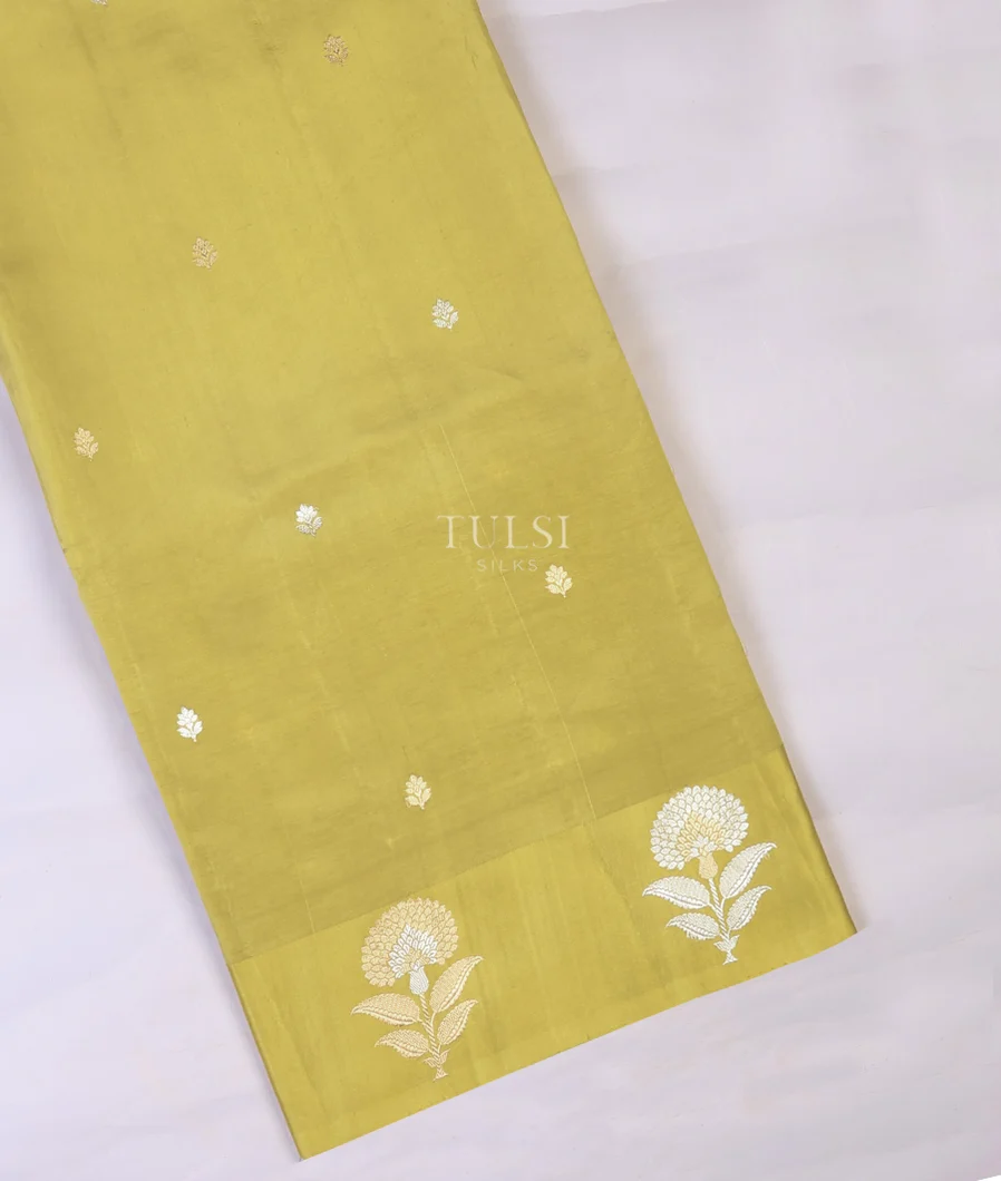 Greenish Yellow Banaras Silk Saree T732299-image