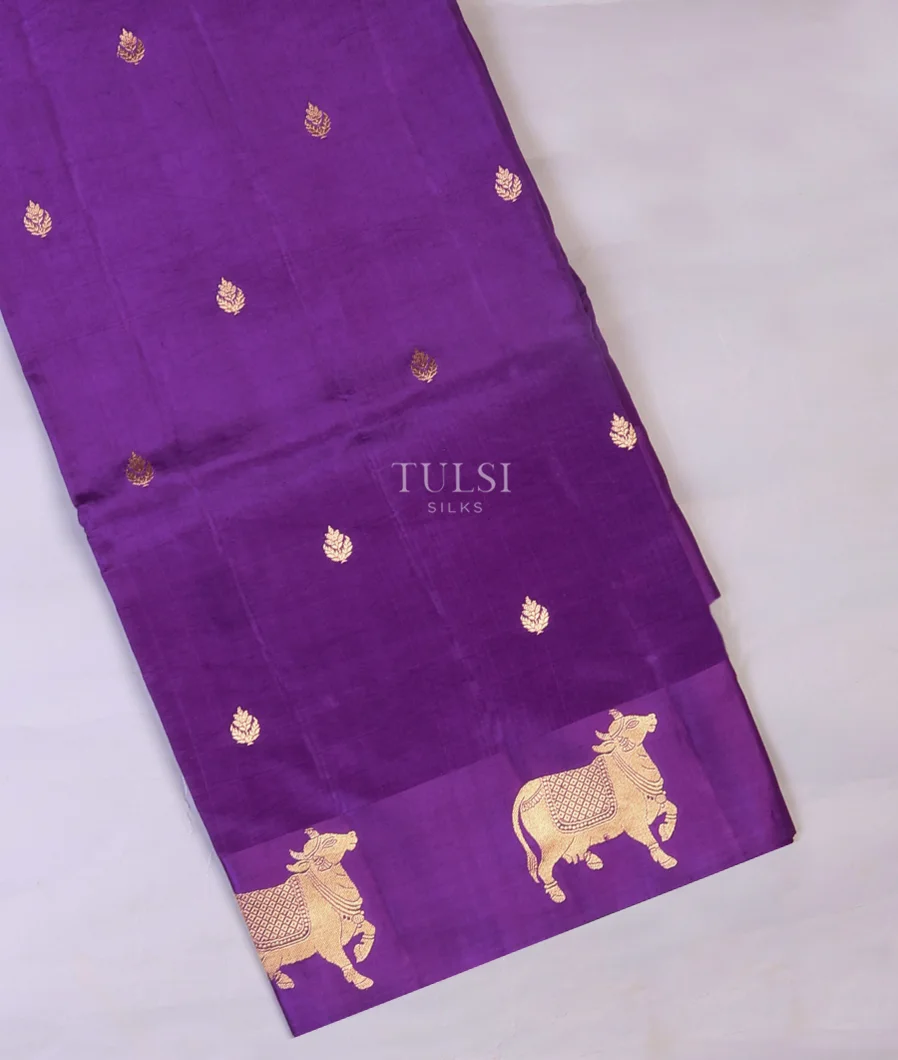Purple Banaras Silk Saree T732252-image
