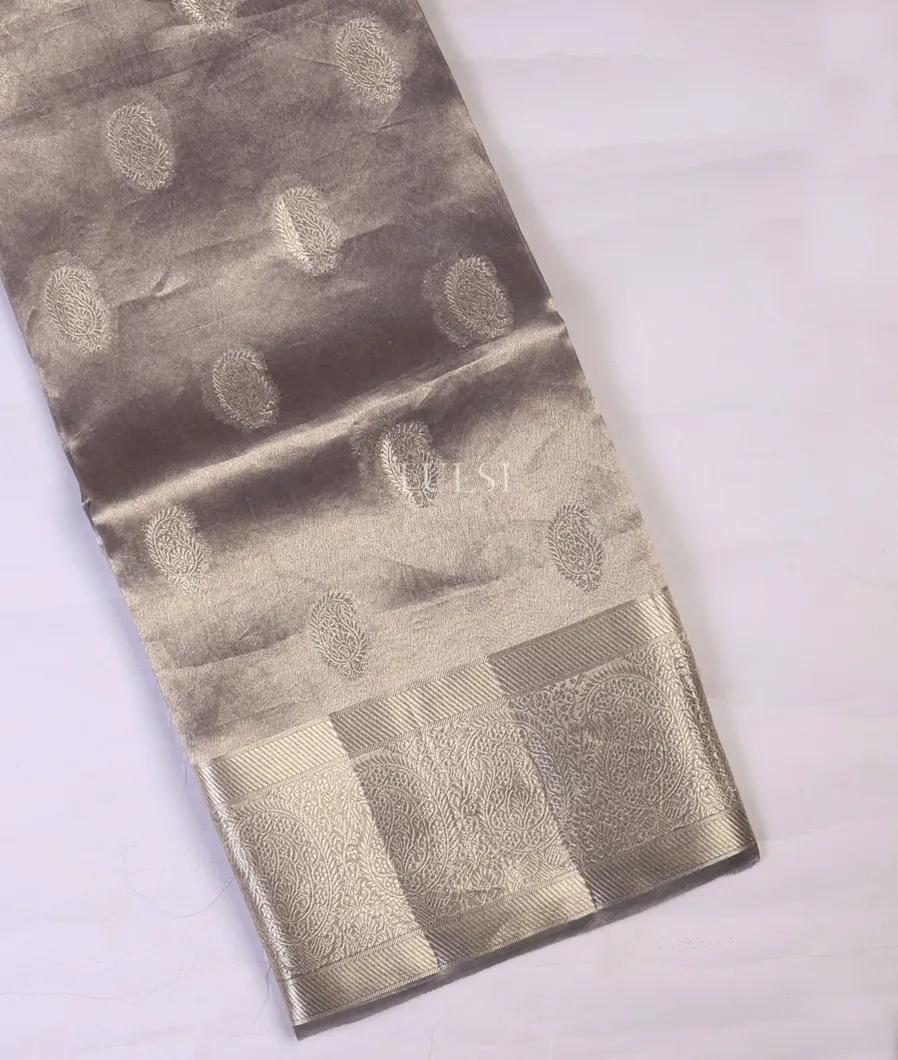 Grey Banaras Tissue Organza Saree T704668-image