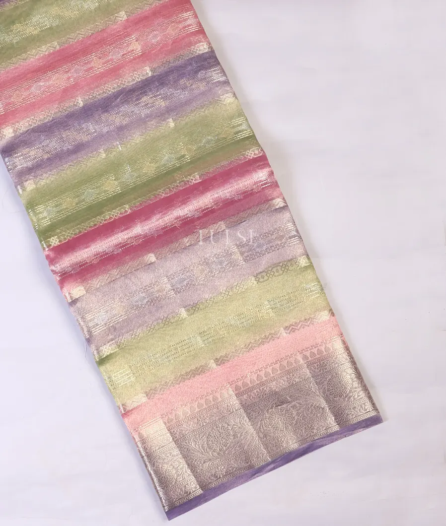 Multicolour Banaras Tissue Organza Saree T720978-image