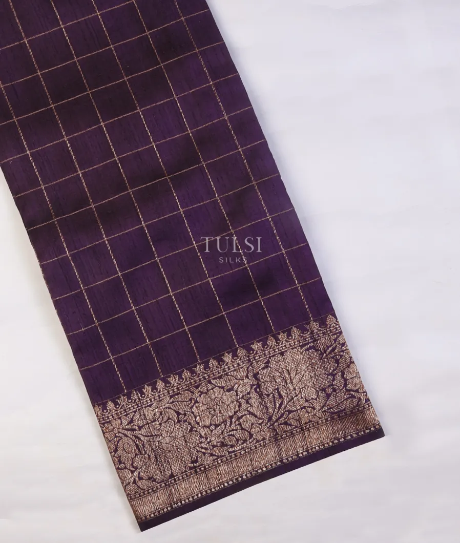 Purple Banaras Tussar Saree T733198-image