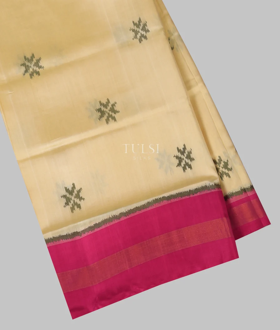 Cream Patola Silk Saree T657318-image