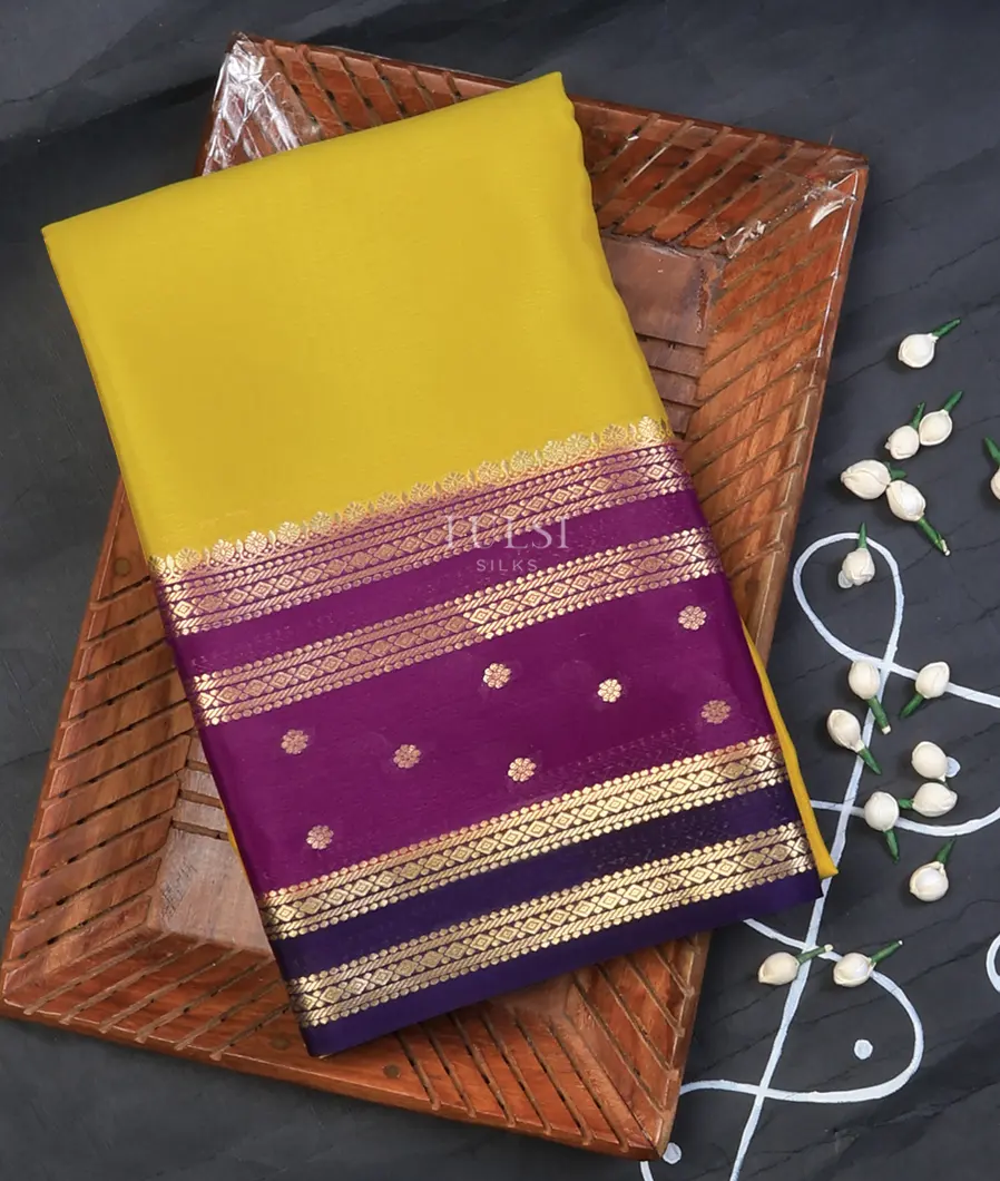 Yellow Mysore Silk Saree T740086-image