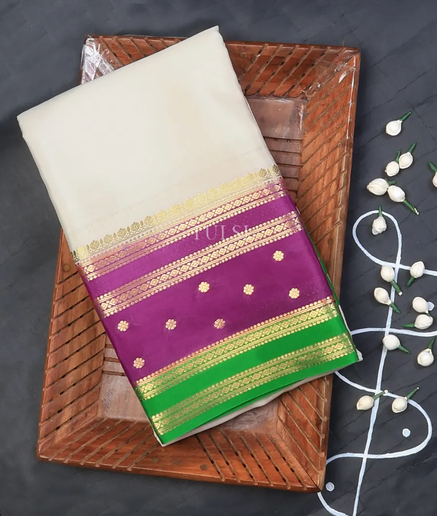 White Mysore Silk Saree T740081-image