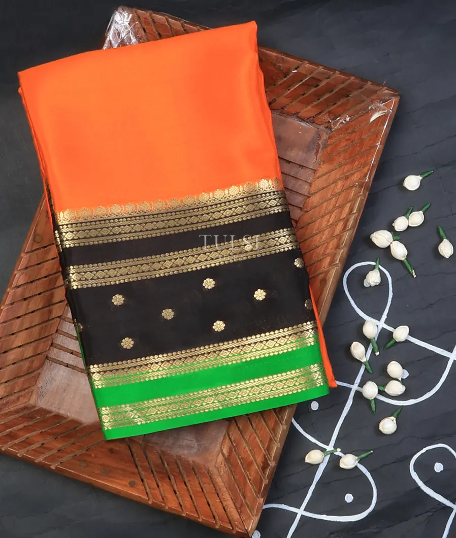Orange Mysore Silk Saree T740074-image