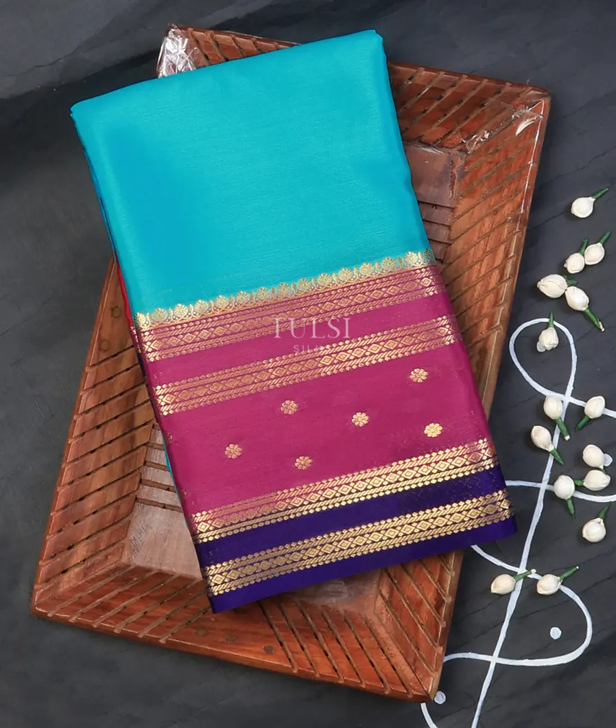 Blue Mysore Silk Saree T740080-image