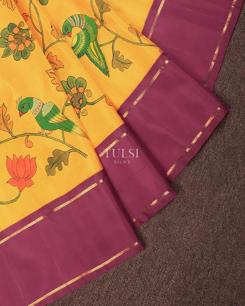 yellow-kanjivaram-kalamkari-handpainted-saree-t739622-t739622-b