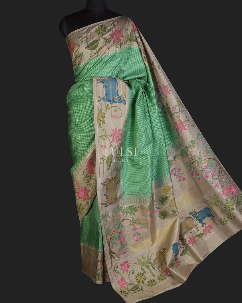 green-kanjivaram-kalamkari-handpainted-saree-t734512-t734512-e