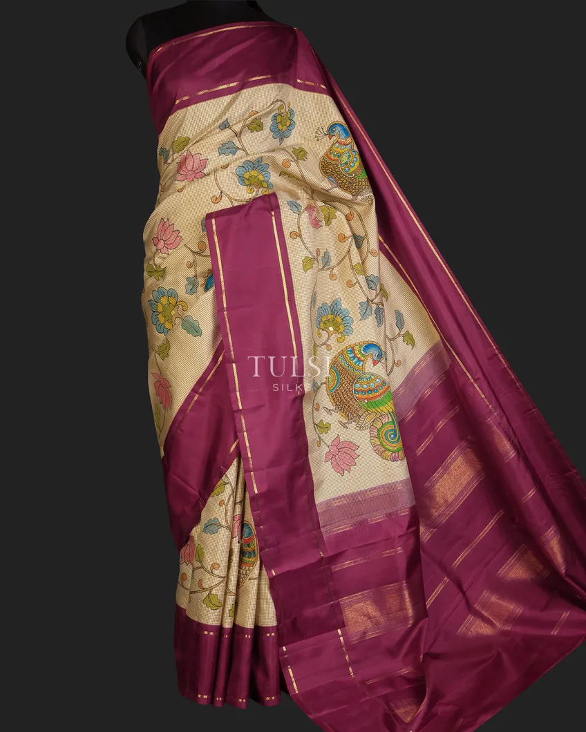 beige-kanjivaram-kalamkari-handpainted-saree-t737700-t737700-f