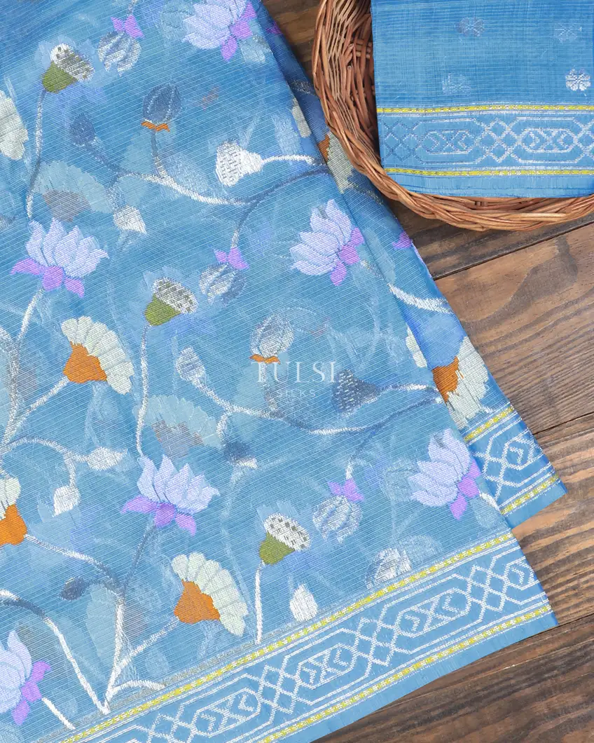 Blue Zari Kota Saree T739624-image