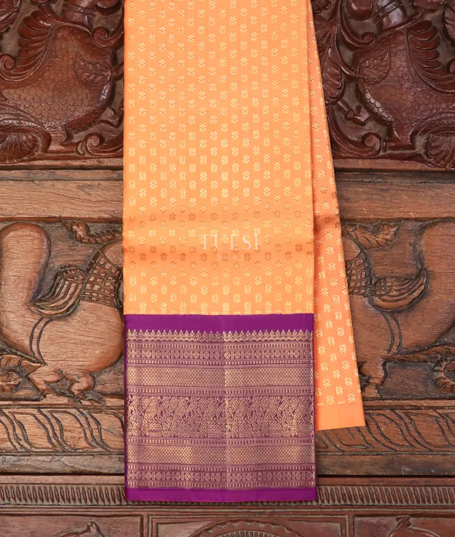 Peach Kanjivaram Silk Kids Pavadai T563691-image