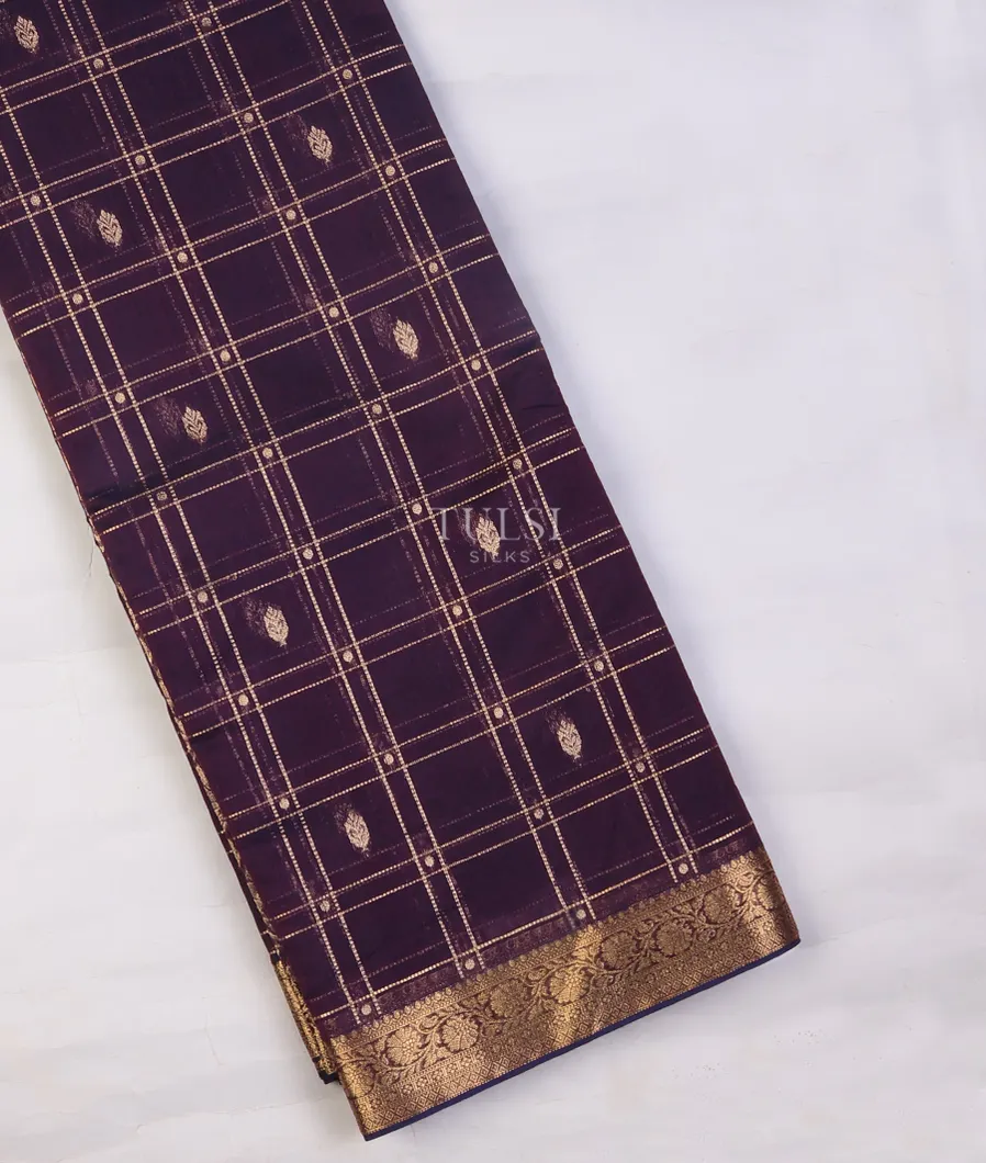 Purple Silk Cotton Saree T738293-image