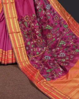 pinkish-red-kanjivaram-silk-with-kalamkari-patch-work-saree-t737267-t737267-b