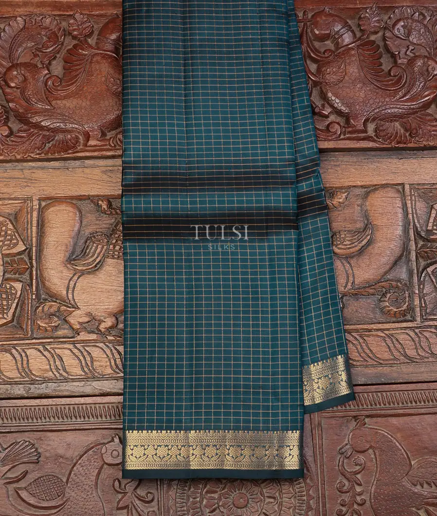 Peacock Blue Soft Silk Saree T731757-image