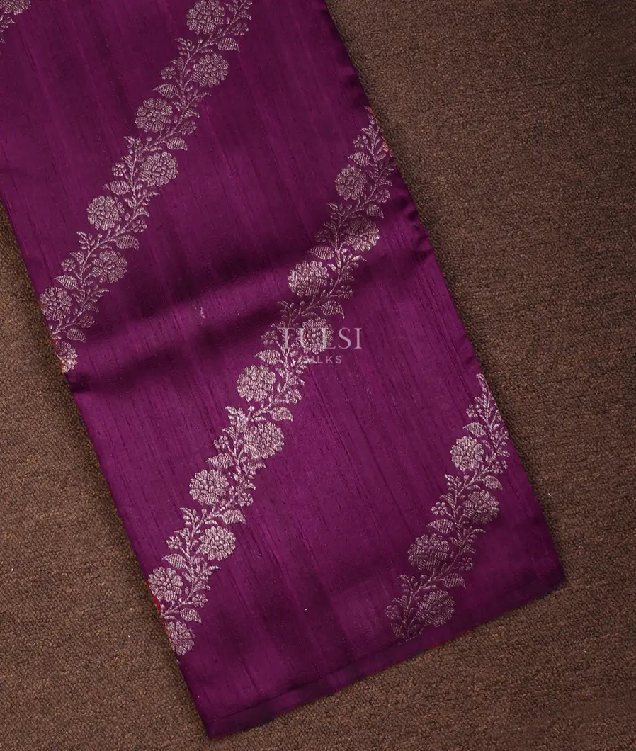 Purple Banaras Silk Saree T725858-image