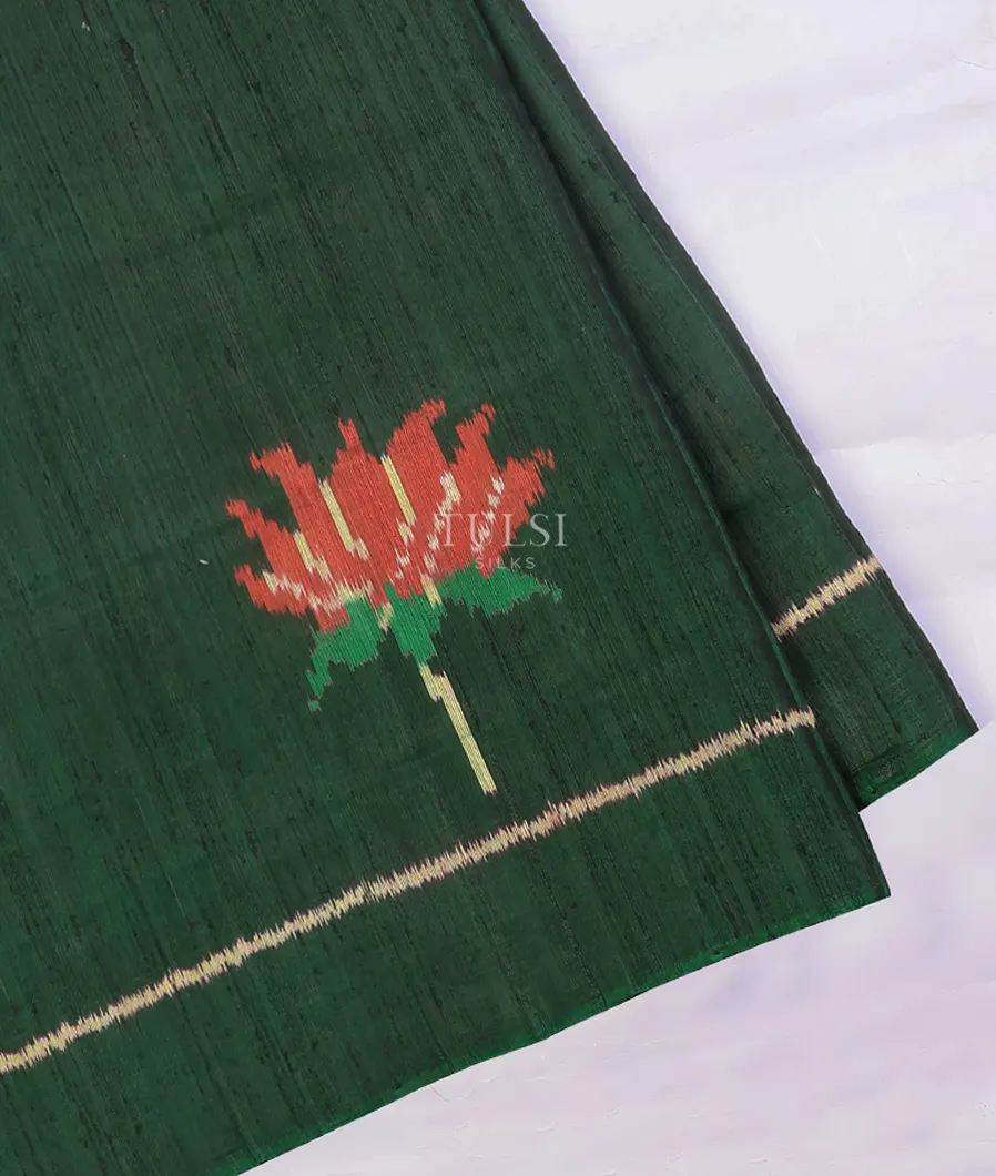 Bottle green Patola Silk Saree T739015-image