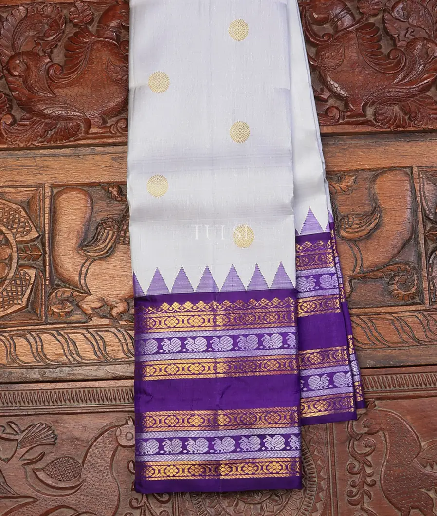 Silver Grey Kanjivaram Silk Saree T738907-image