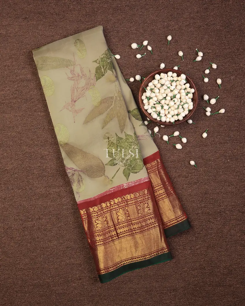 Beige Gadwal Silk Saree T740740-image