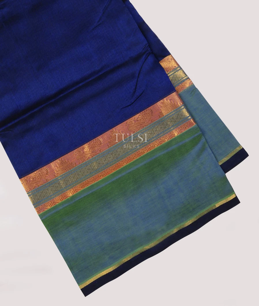 Blue Silk Cotton Saree T732474-image