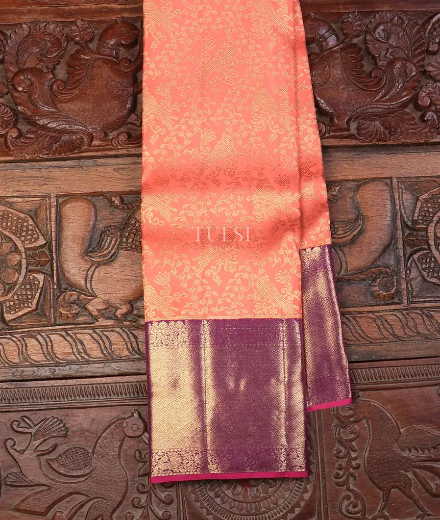 Peach Kanjivaram Silk Saree T697975-image