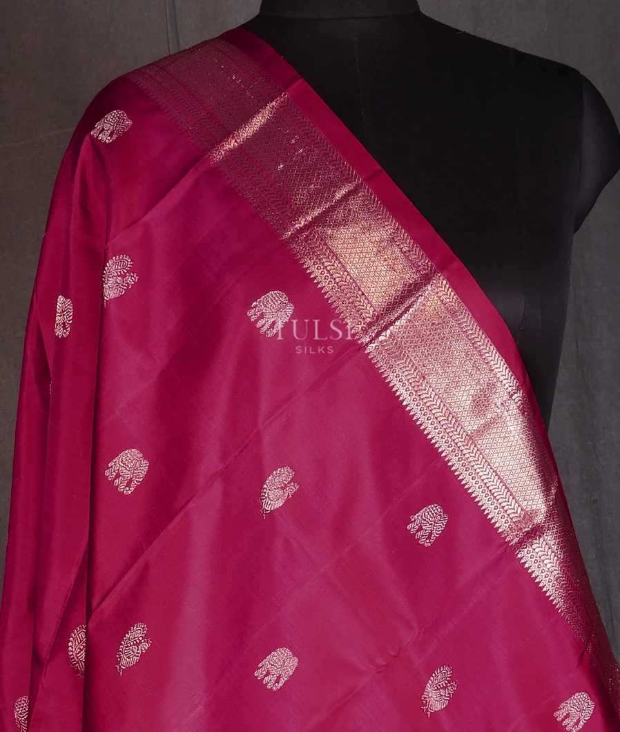 Magenta Kanjivaram Silk Dupatta T739658-image