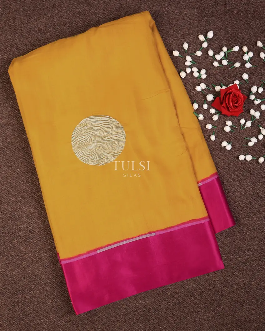 Yellow Banaras Silk Saree T733524-image