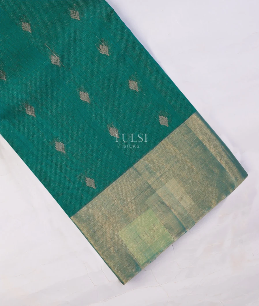 Peacock Blue Silk Cotton Saree T738221-image
