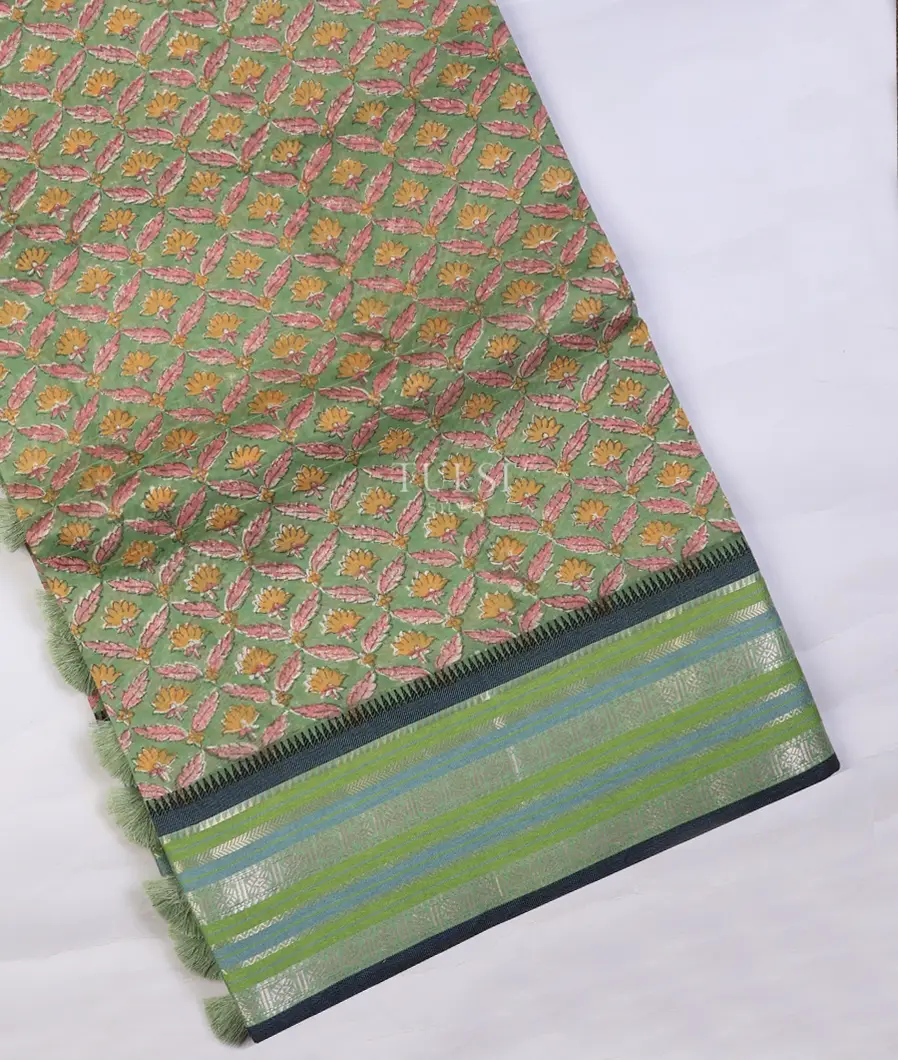 Multicolour Mercerised Cotton Saree T727202-image