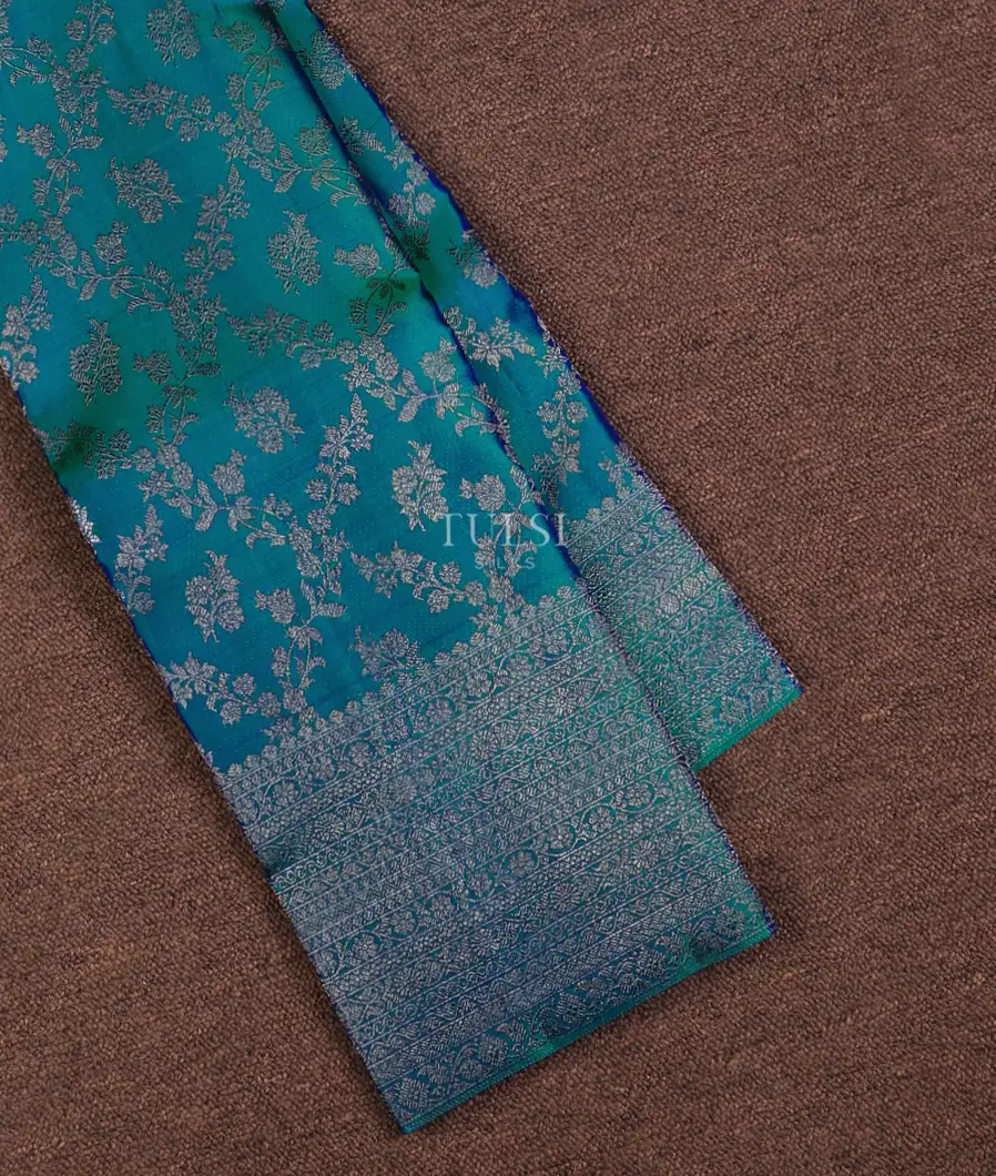 Peacock Blue Kanjivaram Silk Saree T739179-image
