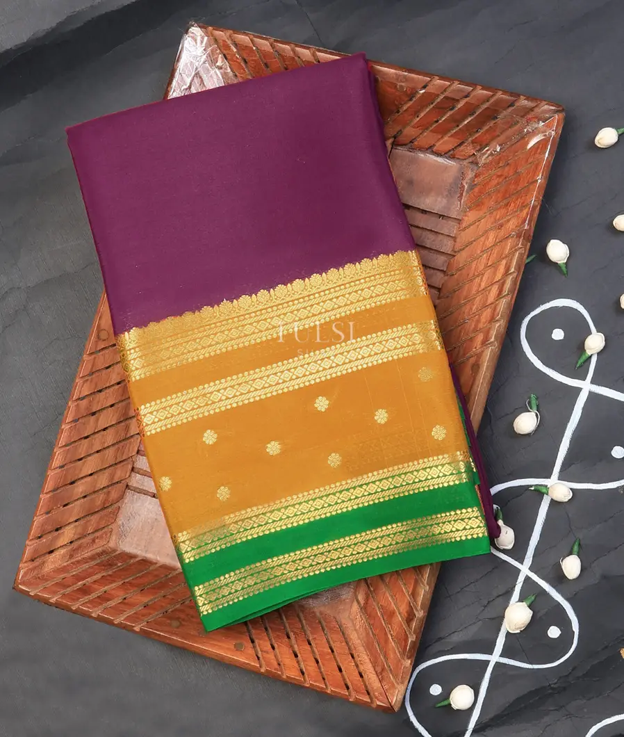 Purple Mysore Silk Saree T742703-image