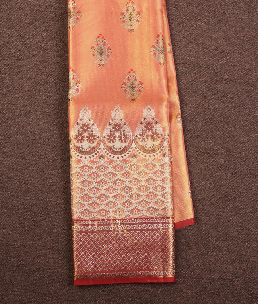 Rose Gold Tissue Kanjivaram Silk Pavadai T739753-image