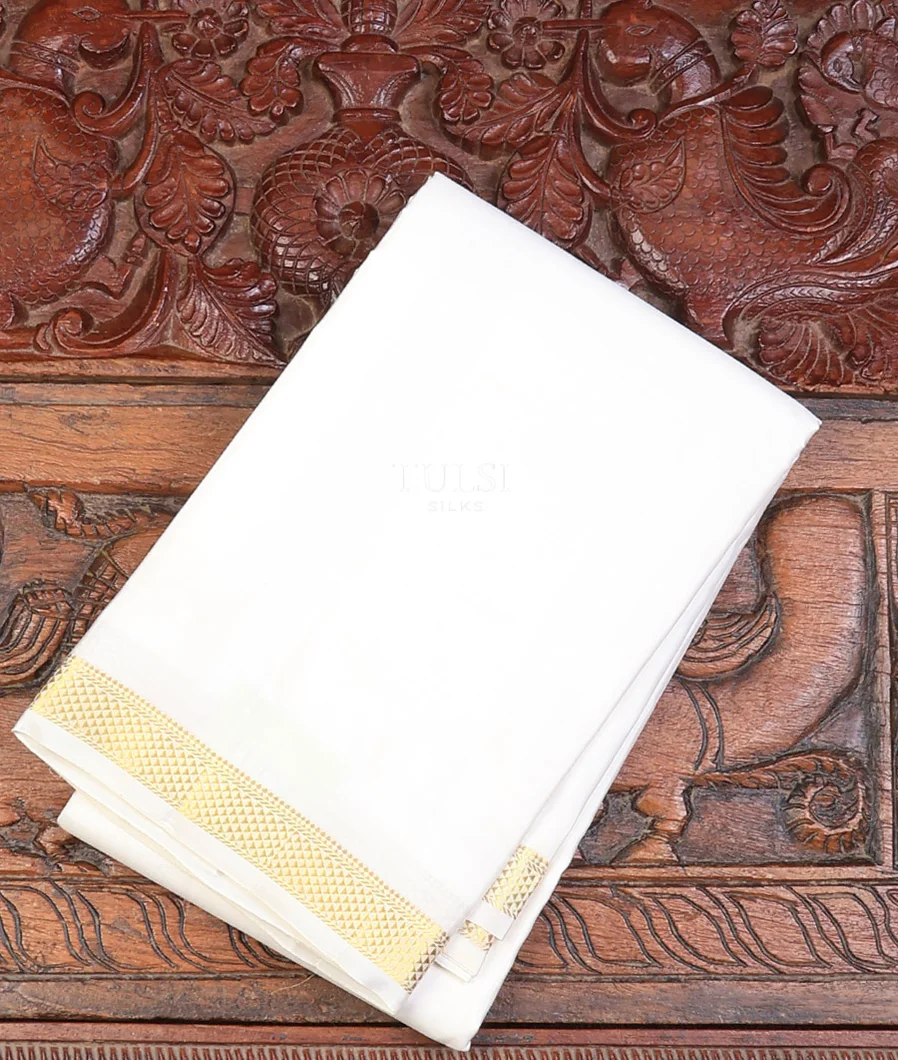 off-white Kanjivaram Silk Dhoti and Vastharam T704181-image