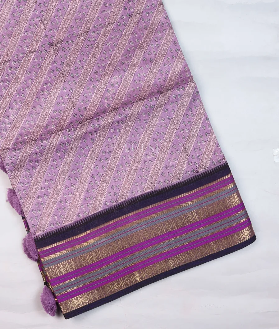 Lavender Chanderi Cotton Saree T727208-image