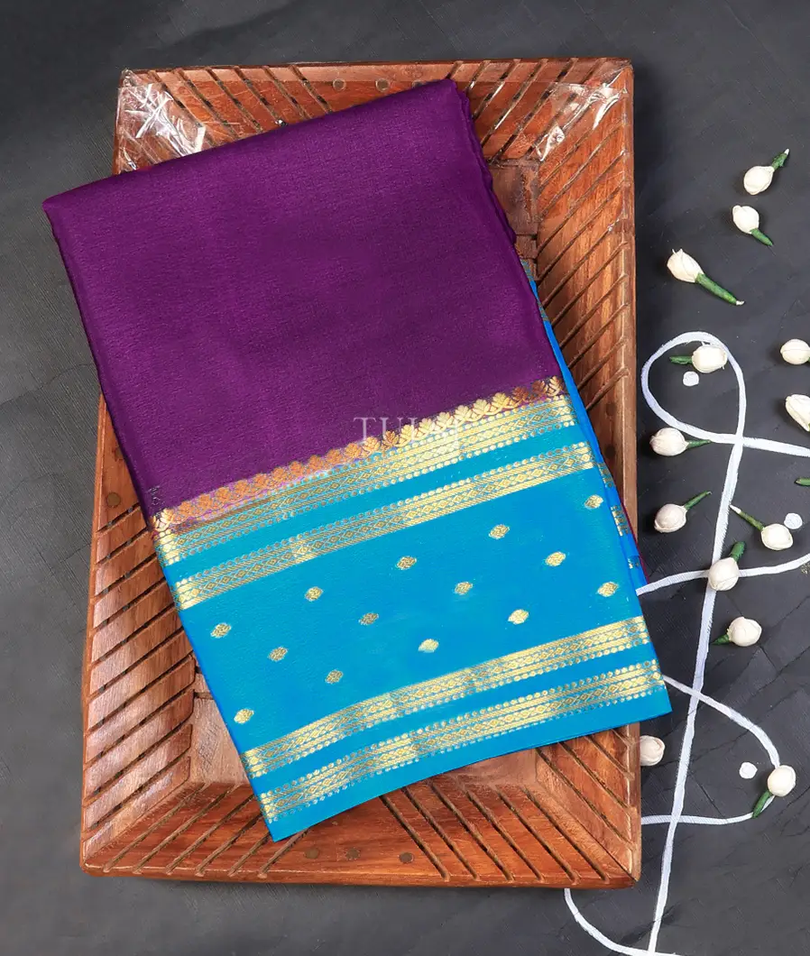 Purple Mysore Silk Saree T741259-image
