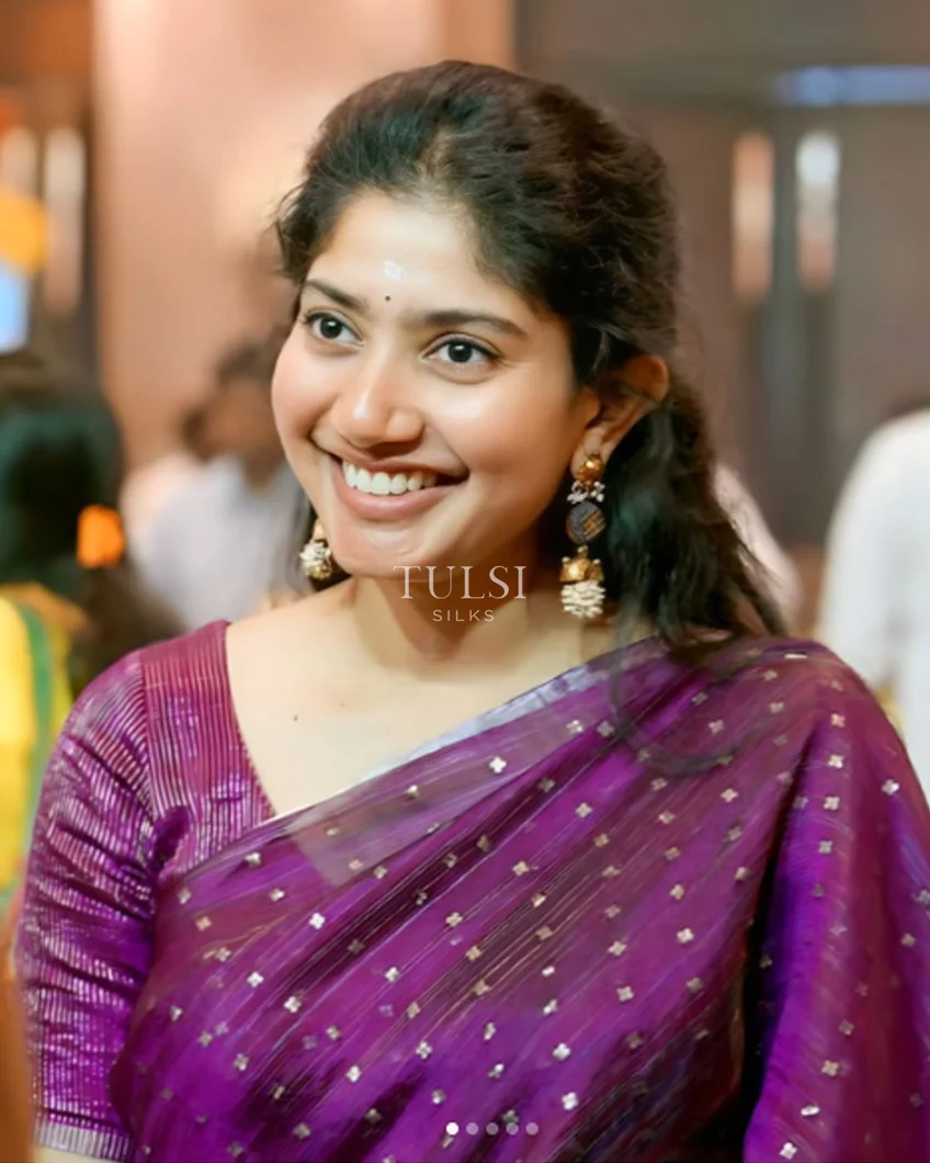 Purple Handwoven Tissue Organza Saree T745318-image