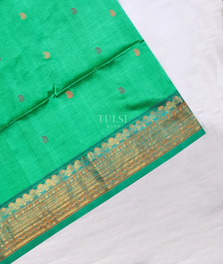 Green Silk Cotton Saree T739443-image