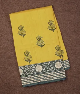 yellow-tussar-kantha-work-saree-t707965-t707965-a